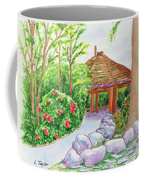 Gazebo Coffee Mug featuring the painting Pavilion Pathway by Lori Taylor