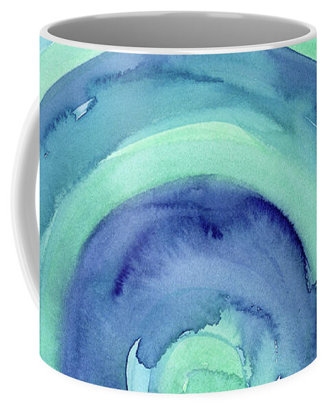 Pattern Coffee Mug featuring the painting Abstract Watercolor Aqua Blues by Olga Shvartsur