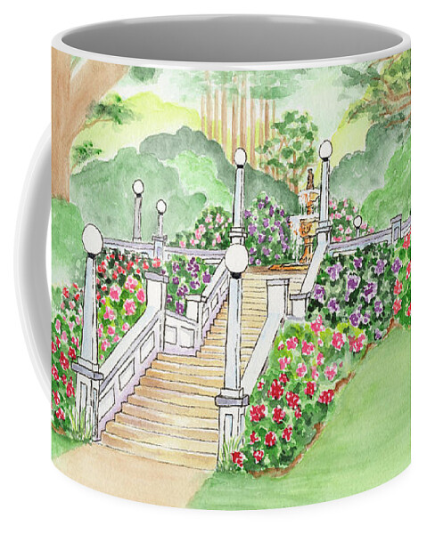 Fountain Coffee Mug featuring the painting The Fountain by Lori Taylor