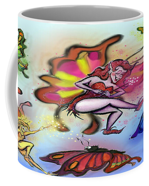 Faeries Coffee Mug featuring the painting Faeries by Kevin Middleton