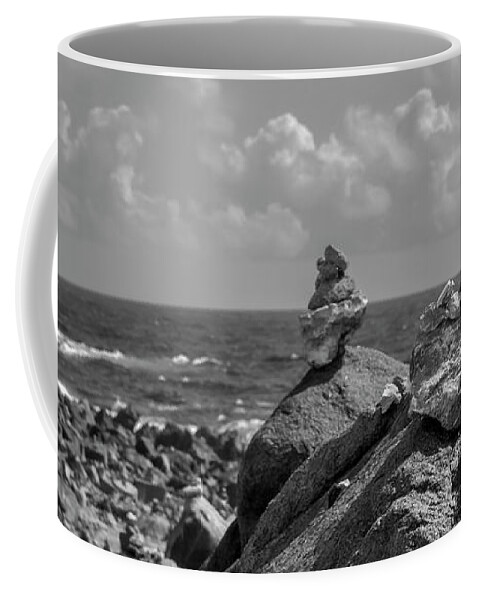 Photo For Sale Coffee Mug featuring the photograph Aruba Stone Stacking by Robert Wilder Jr