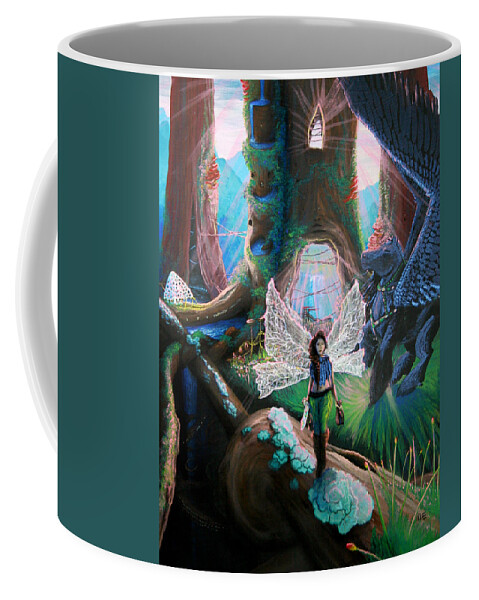 Landscape Coffee Mug featuring the painting ARWEN Hollow Mountain 5 by M E