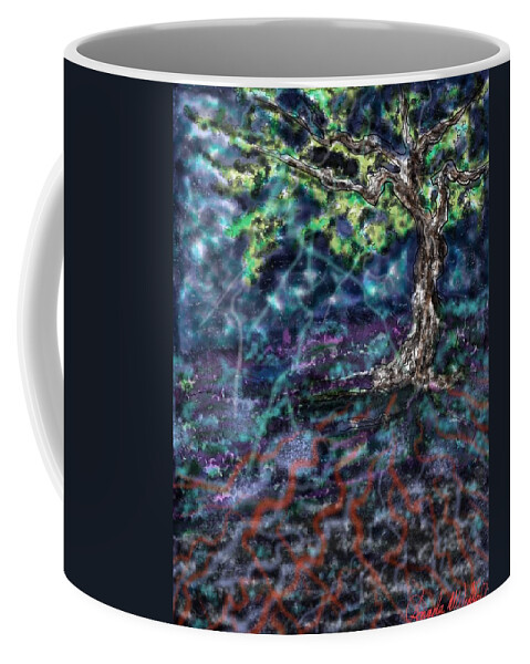 Landscape Coffee Mug featuring the digital art As Above, So Below by Angela Weddle