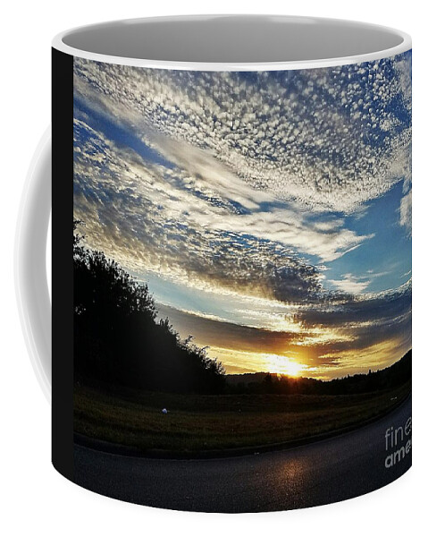 As I Watch The Sun Rise Coffee Mug featuring the photograph As I Watch the Sun Rise by Maria Urso