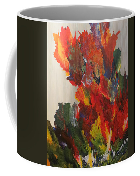 Large Abstract Coffee Mug featuring the painting Ascension  by Soraya Silvestri