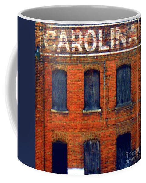 Square Coffee Mug featuring the mixed media Asheville River District by Zsanan Studio