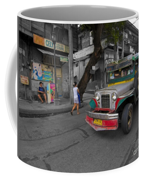 Asia Coffee Mug featuring the photograph Asia Philippines Jeepney Sari Sari Store 6282092SC by Rolf Bertram