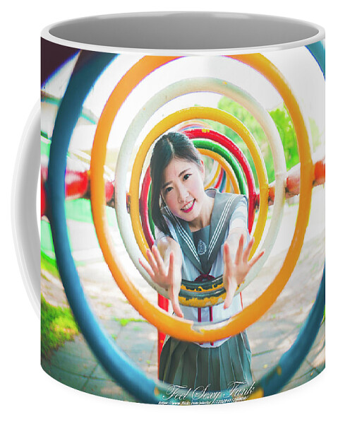 Asian Coffee Mug featuring the digital art Asian by Maye Loeser