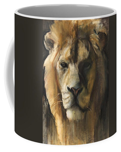 Lion Coffee Mug featuring the painting Asiatic Lion by Mark Adlington