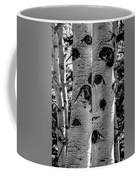 Aspen Trees Coffee Mug featuring the photograph Aspen Bark by Michael Brungardt