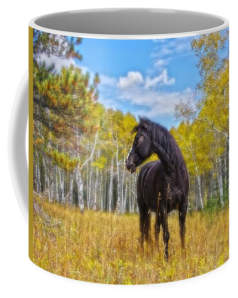 Aspen Coffee Mug featuring the photograph Aspen Gold In Black And White by Amanda Smith