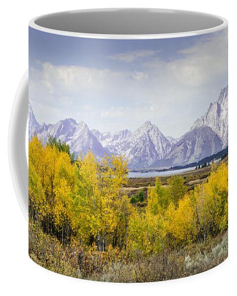 Aspen Coffee Mug featuring the photograph Aspen Gold in the Tetons by Greni Graph