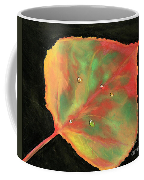 Aspen Coffee Mug featuring the pastel Aspen Leaf in Fall by Ginny Neece
