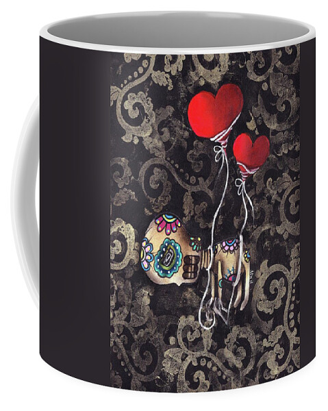Day Of The Dead Coffee Mug featuring the painting Asphyxiated by Abril Andrade