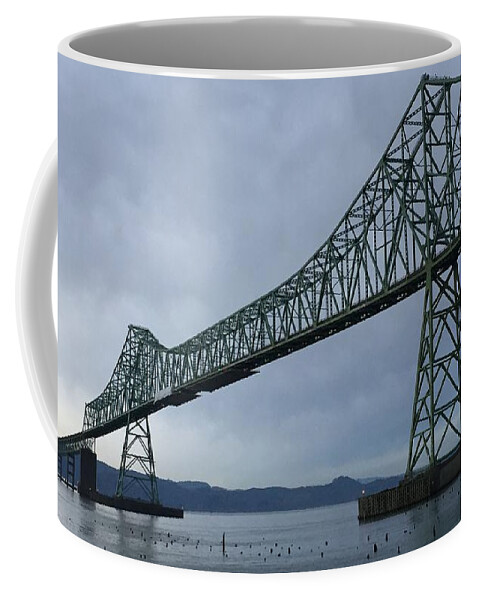 Megler Bridge Astoria Oregon Washington Border Coffee Mug featuring the photograph Astoria Megler Bridge by Charlene Mitchell