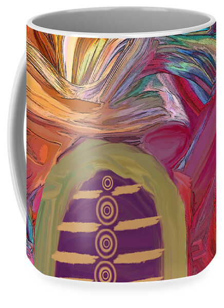  Original Contemporary Coffee Mug featuring the digital art Astral Dog Door by Phillip Mossbarger