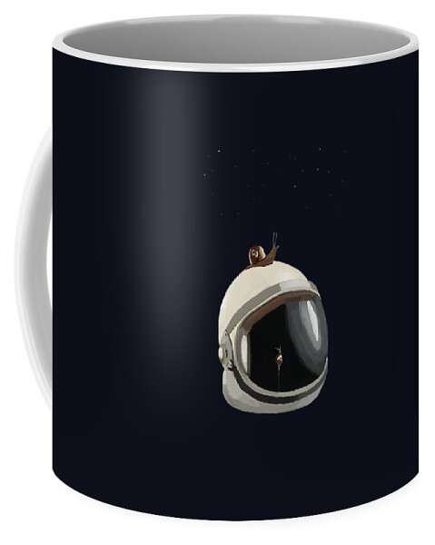 Snails Coffee Mug featuring the digital art Astronaut's helmet by Keshava Shukla