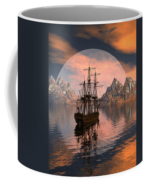 Bryce Coffee Mug featuring the digital art At anchor by Claude McCoy
