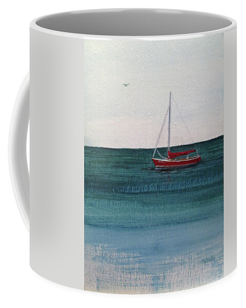 Sailboat Coffee Mug featuring the painting At Rest by Wendy Shoults