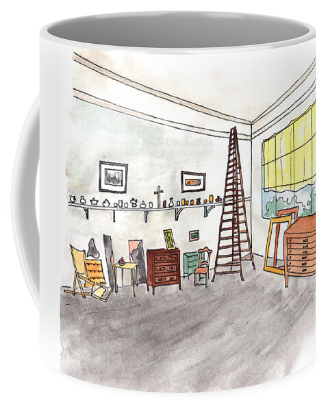 Art Coffee Mug featuring the painting Atelier of Paul Cezanne by Anna Elkins