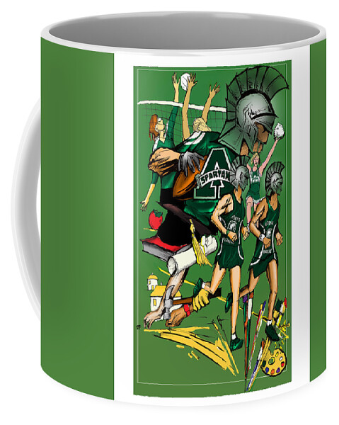  Coffee Mug featuring the painting Athens Academy by John Gholson