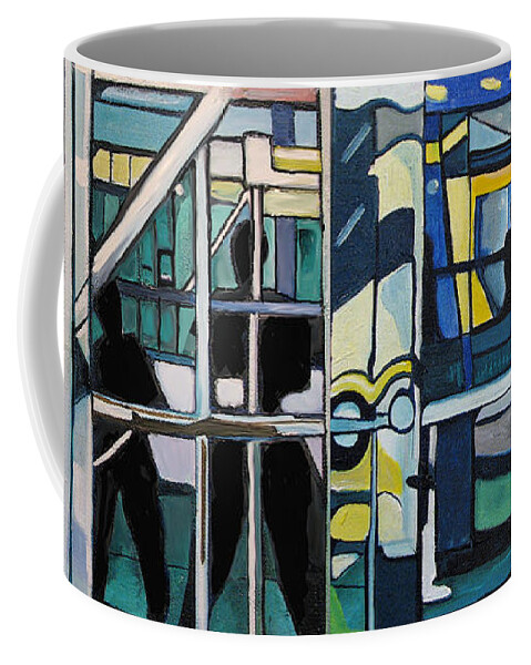 Abstract Coffee Mug featuring the painting Atlanic City Abstract No.1 by Patricia Arroyo