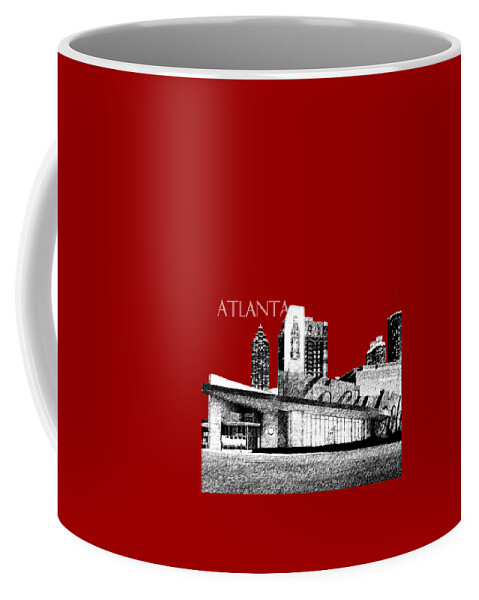 Architecture Coffee Mug featuring the digital art Atlanta World of Coke Museum - Dark Red by DB Artist