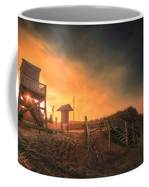 Atlantic Ocean Coffee Mug featuring the photograph Atlantic Ocean Coast At Sunset - Nauset Beach by Darius Aniunas