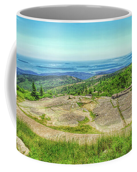 Mount Desert Island Coffee Mug featuring the photograph Atop Cadillac Mountain by John M Bailey