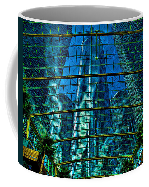 Hdr Coffee Mug featuring the photograph Atrium GM Building Detroit by Chris Lord