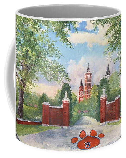 Auburn Coffee Mug featuring the painting Auburn - Toomer's Corner by ML McCormick