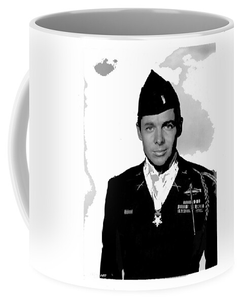 Medal Of Honor Audie Murphy Circa 1945 Coffee Mug featuring the photograph Medal of honor winner Audie Murphy circa 1945-2015 by David Lee Guss