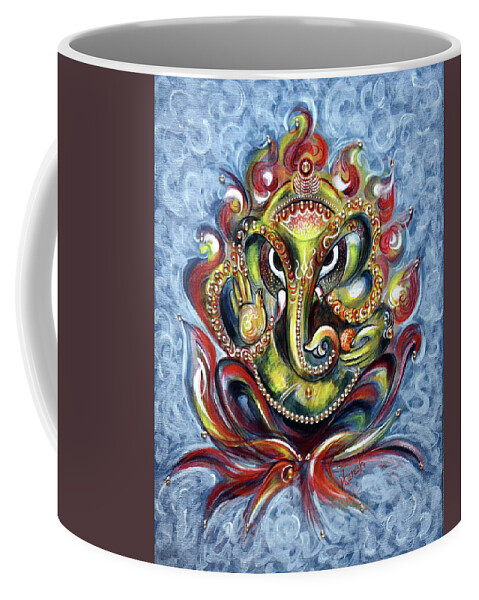 Ganesha Coffee Mug featuring the painting Aum Ganesha by Harsh Malik