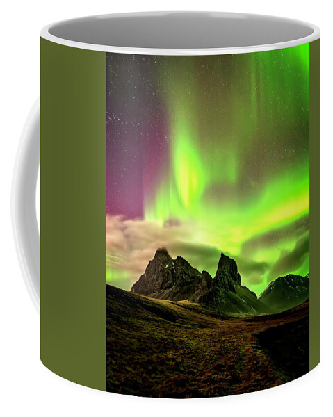 Aurora Borealis Coffee Mug featuring the photograph Aurora Over the Clouds by David Soldano