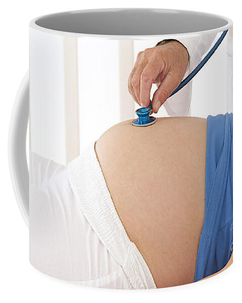 People Coffee Mug featuring the photograph Auscultation, Pregnant Woman by Jean-Paul Chassenet