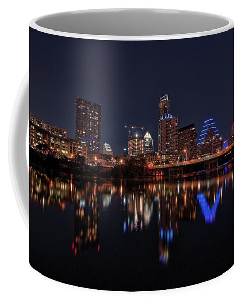 Austin Coffee Mug featuring the photograph Austin Skyline At Night by Todd Aaron