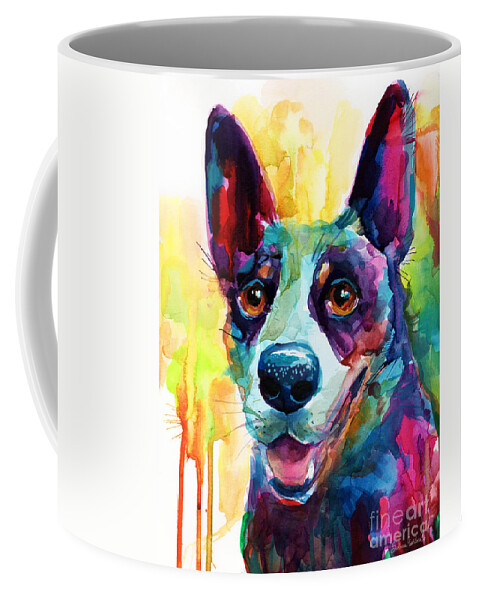 Heeler Coffee Mug featuring the painting Australian Cattle Dog heeler by Svetlana Novikova