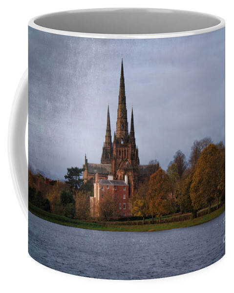 Architecture Coffee Mug featuring the photograph Autumn Lichfield Cathedral by MSVRVisual Rawshutterbug