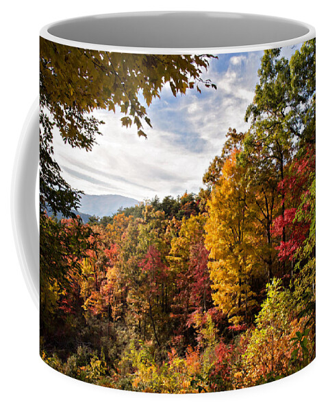 Appalachia Coffee Mug featuring the digital art Autumn at Roaring Fork by Lana Trussell