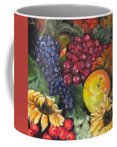 Fruit Coffee Mug featuring the pastel Autumn Bounty by Barbara O'Toole