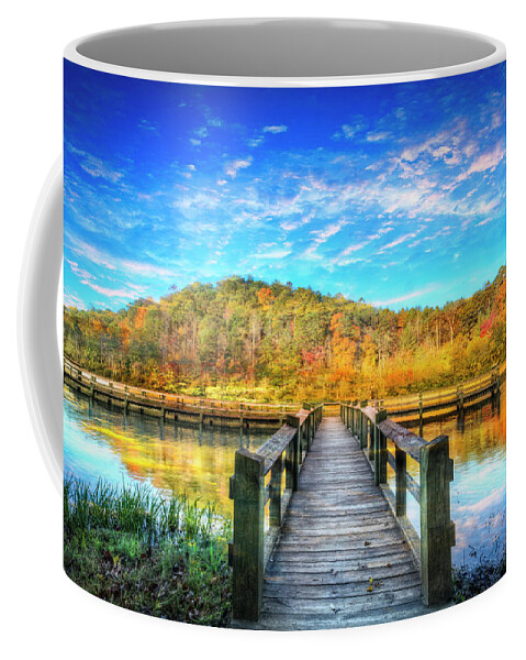 Appalachia Coffee Mug featuring the photograph Autumn Docks by Debra and Dave Vanderlaan