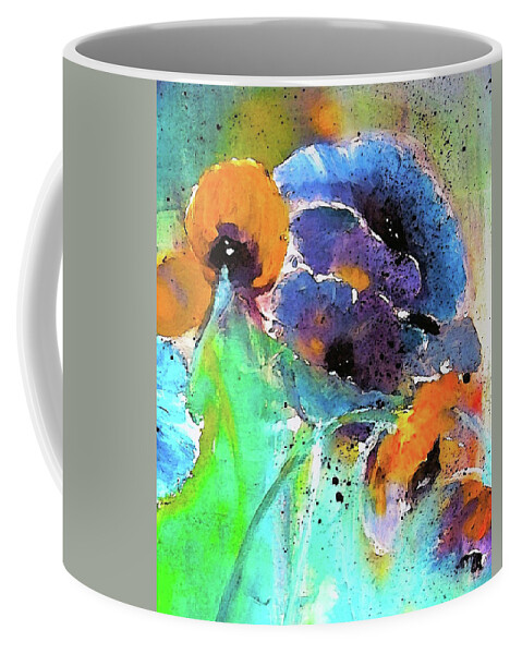Autumn Coffee Mug featuring the painting Autumn Floral Breeze by Lisa Kaiser