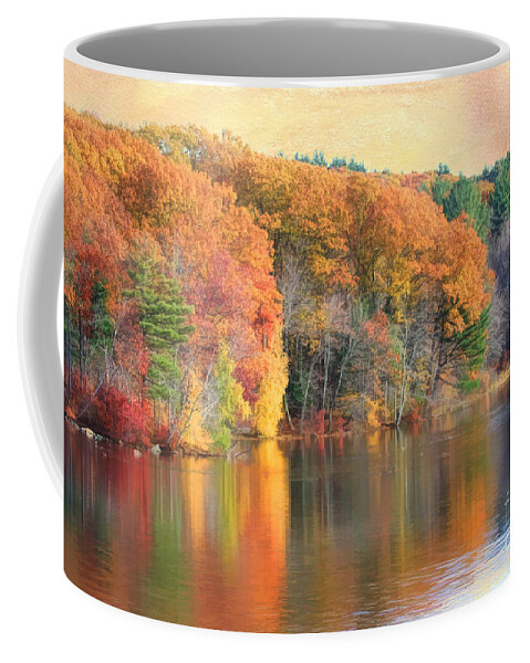Foliage Coffee Mug featuring the digital art Autumn Glow by Jayne Carney