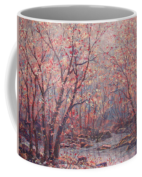 Landscape Coffee Mug featuring the painting Autumn Harmony. by Leonard Holland