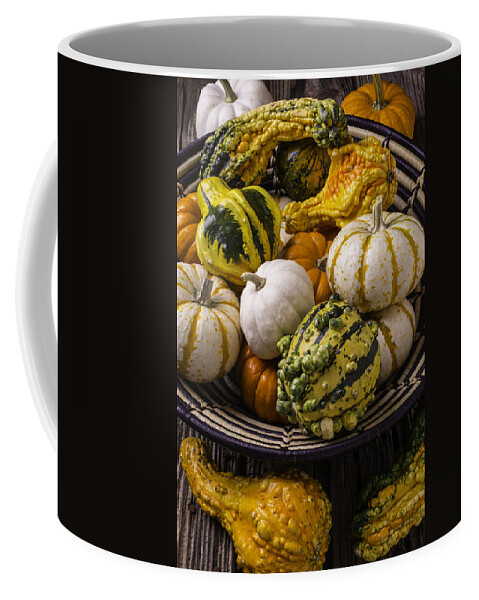 Colorful Coffee Mug featuring the photograph Autumn Harvest Basket by Garry Gay