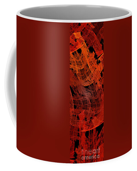 Andee Design Abstract Coffee Mug featuring the digital art Autumn In Space Abstract Pano 2 by Andee Design