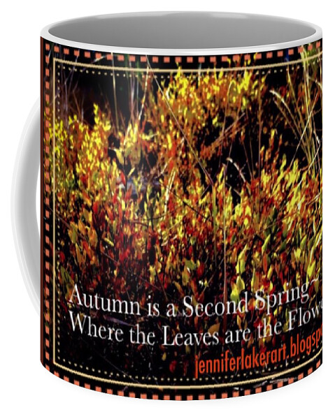 Fall|poster|leaves|flowers|yellow|gold|nature|outdoors|wildlife|jennifer Lake Art| Brown Yellow| Coffee Mug featuring the photograph Autumn by Jennifer Lake