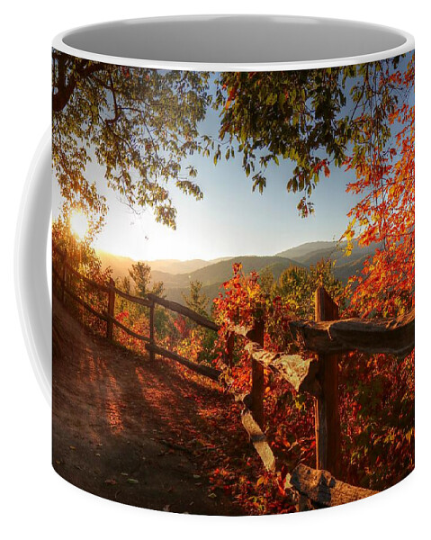 Autumn Landscape From Cataloochee In The Great Smoky Mountains National Park Coffee Mug featuring the photograph Autumn Landscape from Cataloochee in the Great Smoky Mountains National Park by Carol Montoya