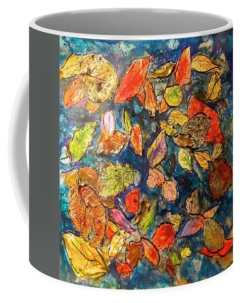 Leaves Coffee Mug featuring the mixed media Autumn Leaves by Barbara O'Toole