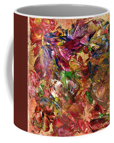 Abstract Coffee Mug featuring the painting Autumn Leaves by Charlene Fuhrman-Schulz